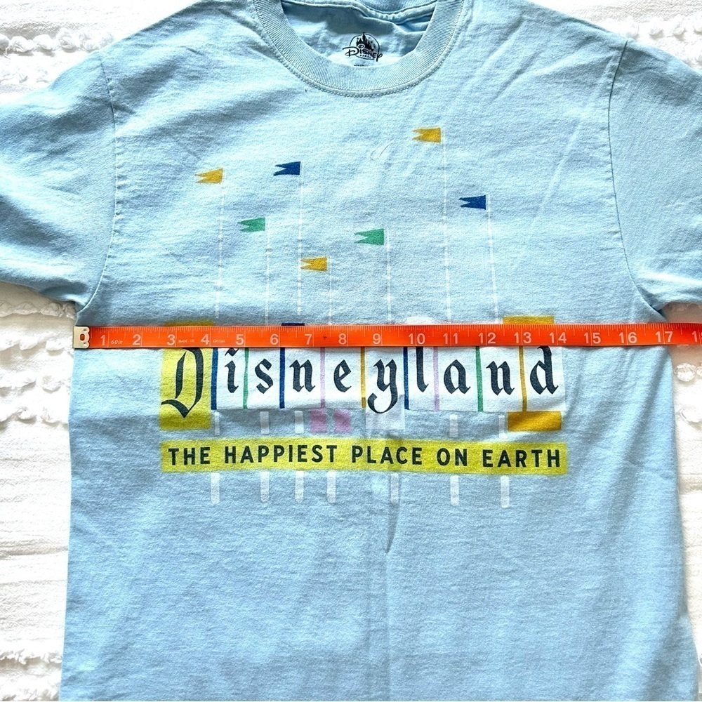 Disney Disneyland Happiest place on Earth Light blue Cotton T shirt fr Sz S - Picture 11 of 13